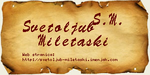 Svetoljub Miletaški vizit kartica